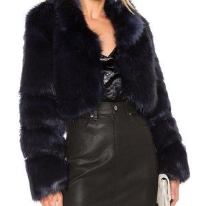 Superdown - Kaitlyn Faux Fur Jacket in Navy **REASONABLE OFFERS CONSIDERED*